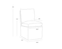 GLENROSE WHEELED DINING CHAIR - EFFIE LINEN