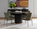 ZEKE DINING CHAIR - ANTIQUE BRASS BERGEN OLIVE