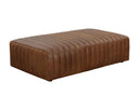 LEWIN OTTOMAN - RECTANGULAR LUCIA TOBACCO LEATHER