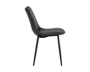 DREW DINING CHAIR - BLACK BRAVO PORTABELLA