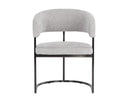 MARRIS DINING ARMCHAIR - GUNMETAL BELFAST HEATHER GREY