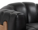 TADEO SWIVEL ARMCHAIR - RUSTIC OAK VINTAGE BLACK NIGHT LEATHER