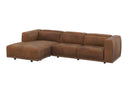 BEAU SOFA CHAISE - LAF LUCIA TOBACCO LEATHER