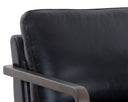 CASTELL SWIVEL LOUNGE CHAIR - BROWN CORTINA BLACK LEATHER