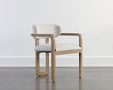 MADRONE DINING ARMCHAIR - RUSTIC OAK HEATHER IVORY TWEED