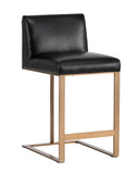 DEAN COUNTER STOOL - ANTIQUE BRASS CANTINA BLACK