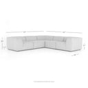 Livia Outdoor 5-Piece Sectional - Faye Ash