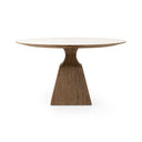 Aveline Sargon Dining Table - Honed White Marble