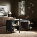 Aveline Trey Executive Desk - Black Wash Poplar