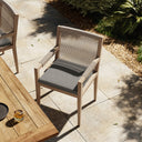 Chic Sherwood Outdoor Dining Armchair Washed Brown - Charcoal