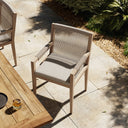 Chic Sherwood Outdoor Dining Armchair Washed Brown - Stone Grey