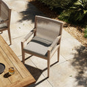 Chic Sherwood Outdoor Dining Armchair Washed Brown - Faye Ash
