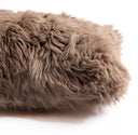 Elegant Lalo Lambskin Lumbar Pillow - Taupe Cover Insert