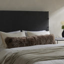 Elegant Lalo Lambskin Lumbar Pillow - Taupe Cover Insert