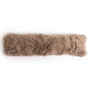 Elegant Lalo Lambskin Lumbar Pillow - Taupe Cover Insert