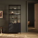 Aria Trey Modular Wide Bookcase - Black Wash