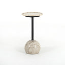 Opal Viola Accent Table - Antique White Marble