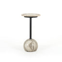 Opal Viola Accent Table - Antique White Marble
