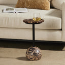 Opal Viola Accent Table - Merlot Marble