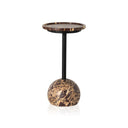 Opal Viola Accent Table - Merlot Marble