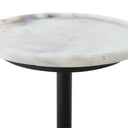 Opal Viola Accent Table - Polished White Marble