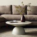 Atria Corbett Coffee Table - Small Textured Matte White Creamy Taupe Marble
