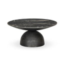 Atria Corbett Coffee Table - Small Hammered Grey Polished Black Marble