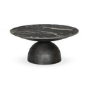 Atria Corbett Coffee Table - Small Hammered Grey Polished Black Marble