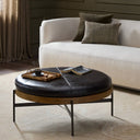 Luxe Edwyn Large Ottoman - Sonoma Black