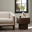 Vero Blanco End Table - Warm Umber Burl