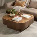 Nova Blanco Coffee Table - Warm Umber Burl