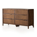 Luxe Haven Sydney 6 Drawer Dresser - Brown Wash