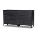 Luxe Haven Sydney 6 Drawer Dresser - Black Wash W Black Cane
