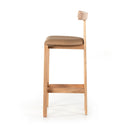 Aveline Tex Bar Counter Stool - Bar Stool Natural Rosa Morada Natural Leather