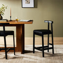 Verano Tex Bar Counter Stool - Counter Stool Black Rosa Morada Black Leather
