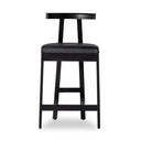 Aveline Tex Bar Counter Stool - Counter Stool Black Rosa Morada Black Leather