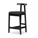 Aveline Tex Bar Counter Stool - Counter Stool Black Rosa Morada Black Leather
