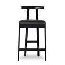 Verano Tex Bar Counter Stool - Bar Stool Black Rosa Morada Black Leather