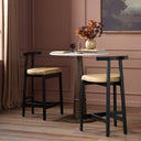Aveline Tex Bar Counter Stool - Counter Stool Black Rosa Morada Natural Leather