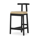 Aveline Tex Bar Counter Stool - Counter Stool Black Rosa Morada Natural Leather
