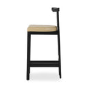Verano Tex Bar Counter Stool - Counter Stool Black Rosa Morada Natural Leather