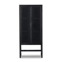 Solstice Caprice Narrow Cabinet - Black Wash Mango W Black Cane