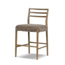 Evermore Glenmore Bar Counter Stool - Smoked Oak Counter Taupe Shearling