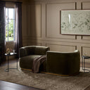 Elysian Deandra Tete A Tete Chaise - Surrey Olive