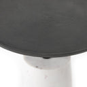 Aveline Cronos End Table - Polished White Marble