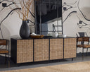 OMARI SIDEBOARD - LARGE SUEDE LIGHT TAN LEATHER