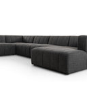 Veridian Channeled 6-Piece Sectional - Right Chaise Saxon Charcoal