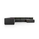 Luxe Langham Channeled 6 Pc Sectional W Raf Chaise