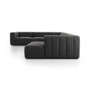 Luxe Langham Channeled 6 Pc Sectional W Raf Chaise