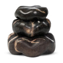 Artistic Petrified Wood Organic Sculpture Set Of 3 - Dark Petrified Wood